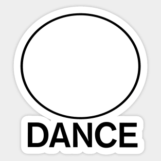 Round DANCE BLK Sticker